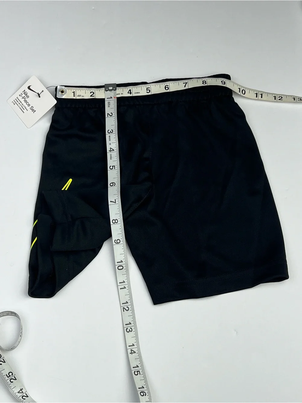 Nike Dri-FIT Outfit 2 Piece Set Boy T Shirt & Shorts Sz 4 Gray Black Neon